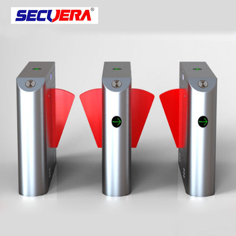 Single lane Stainless Steel Gate access control turnstile system Fingerprint RFID card reader flap barrier