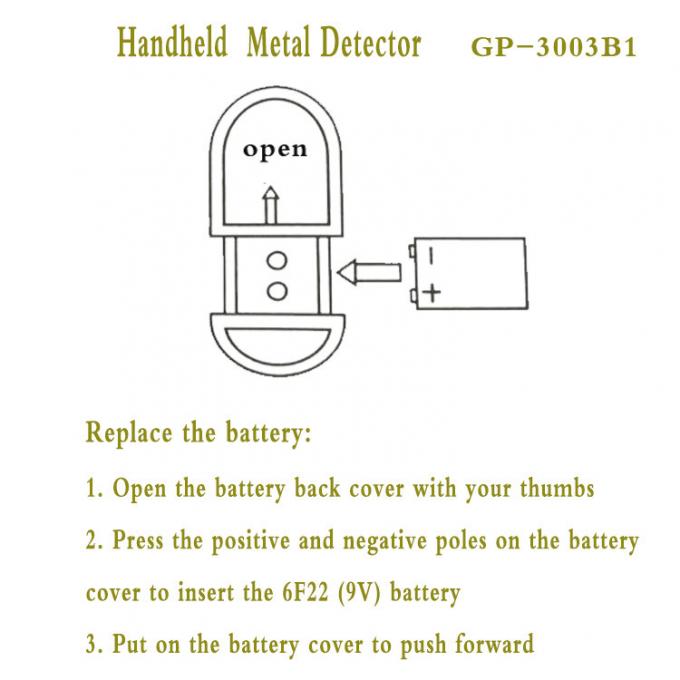 Power Saving Hand Held Metal Detector For Airport Security Checking
