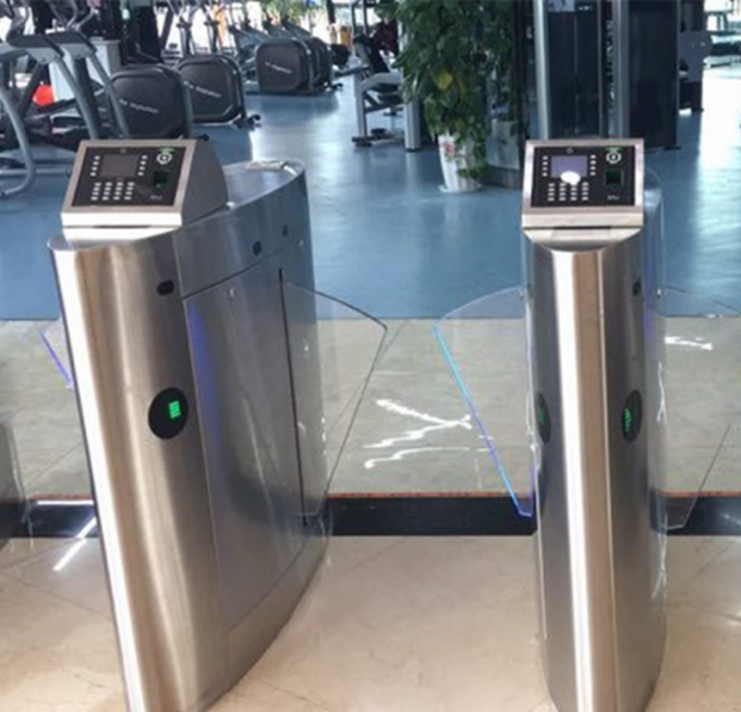 Security RFID Card Turnstile Access Control System Optical Slim Swing ...